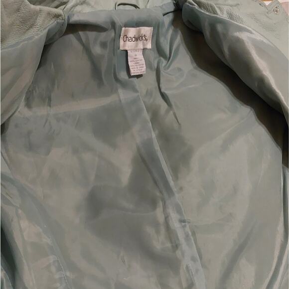 Chadwicks Mint Green Green Leather Jacket Size 14 - Picture 11 of 16